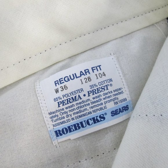 Roebucks Sears | 36x28 [Set of 2] Regular Fit Twill Workpants Wrinkle Free - Picture 3 of 5